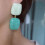 1 Pair Multifunctional Square Earrings Color Contrast Hand-Red 4