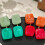 1 Pair Multifunctional Square Earrings Color Contrast Hand-Red 5
