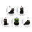 Sort kat metalbroche, emaljefinish, 2,9 cm 3