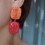 1 paire de boucles d'oreilles carrées teintes à la main,-Rouge 6