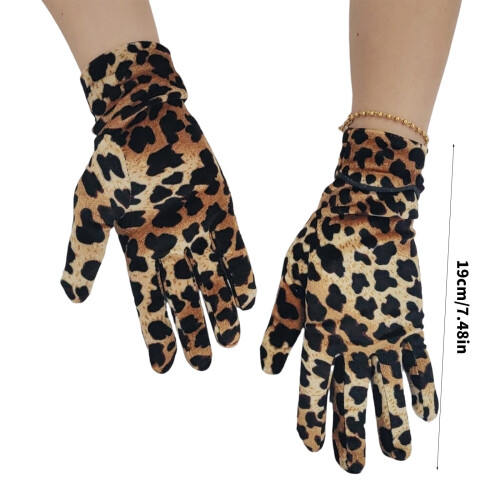 Leopardenmuster-Polyesterhandschuhe Unisex 1 Paar 2