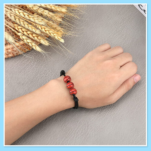 Basketball charm bracelet beads adjustable 12 pcs 1