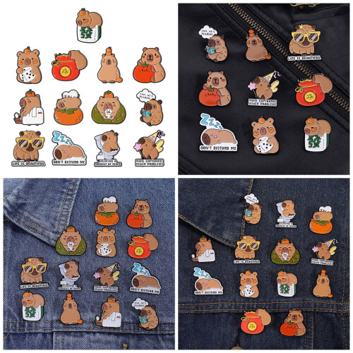 Καρφίτσα Capybara από κράμα αλουμινίου, 2,54x3,05εκ. 1