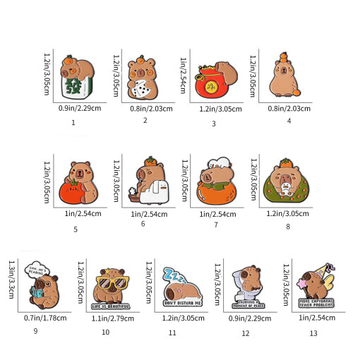 Καρφίτσα Capybara από κράμα αλουμινίου, 2,54x3,05εκ. 2