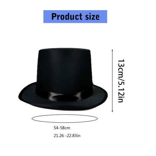 Καπέλο ενηλίκων Magician's Top Hat από πολυεστέρα με ρυθμιζόμενο καπέλο 2