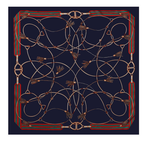 Stort firkantet satengskjerf 90x90cm 2