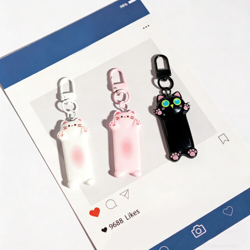 Playful Kitty Keychain Lightweight Resin Design-Pink 2