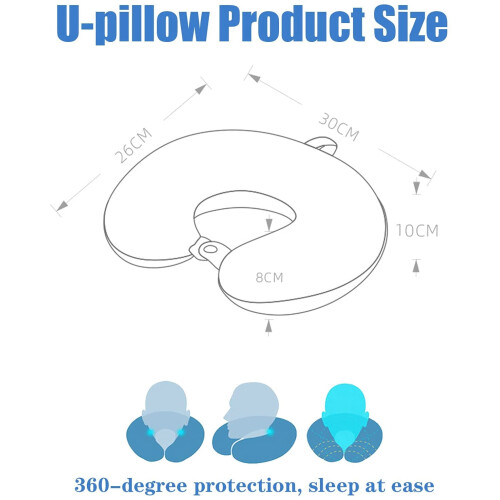 Cuscino da viaggio per il collo in memory foam, supporto ergonomico 2