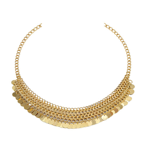 Handcrafted Geometric Design Necklace Featuring-Gold X703