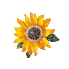 Broche tournesol élégante avec des designs en alliage robuste