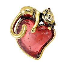 Belle broche de Corsage en forme de cœur en émail, accessoire-Or