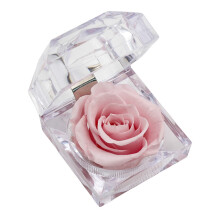 Easy Access Jewelry Organizers Box Clear Rose Design-Pink