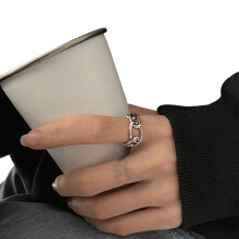 Women Fashion Ring Open Twisted Copper Adjustable Finger-A
