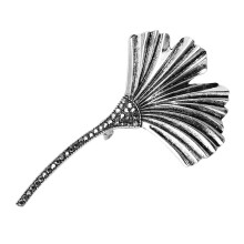 Broche en forme de feuille, Badge de Corsage, pour tenues-Argent