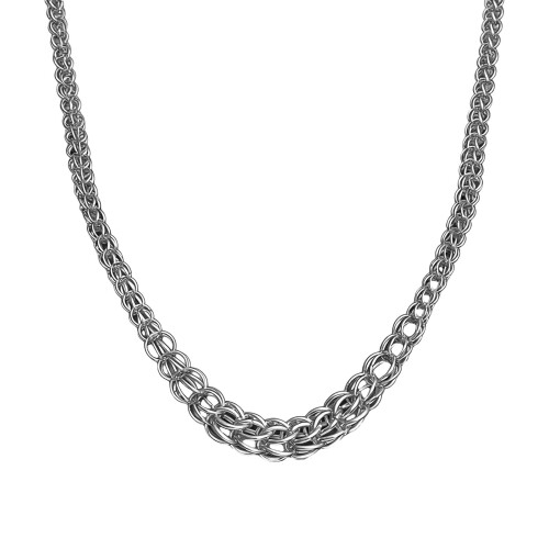 Handgefertigte Halskette aus Metall mit-Silber X702