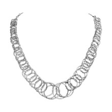 Verstelbare geometrische kwastjes ketting-Zilver X706