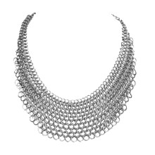 Geometric Tassels Necklace with Adjustable 31 40cm-Silver X707