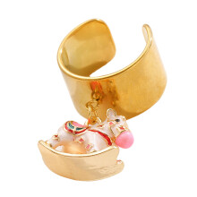 Bague cheval à bascule de haute qualité, taille réglable,-Blanc