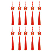 Set van 10 veelzijdige 26 cm vlinderkwastjes, decoratief-Rood