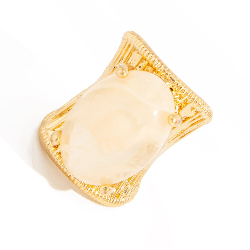 Einzigartiges geometrisches Ring-Breitband-Design mit-Creme
