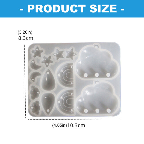 Siliconen mal Star Moon Cloud Teardrop mallen Epoxyhars sieraden 2