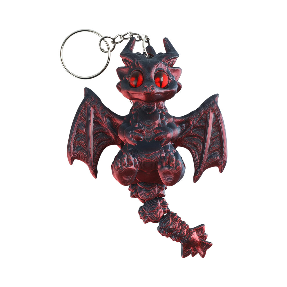 Adjustable 3D Printed Cute Western Dragon-Red And Black 7755001190474