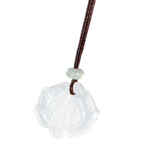 Collier délicat en calcédoine de glace, signe de paix,-lotus.