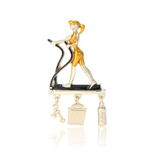 Artistic Female Figure Badge Pin Vintage Inspired Alloy Dress