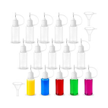 15 flacons souples de 15 ml. Flacons applicateurs de 15 ml avec 3 entonnoirs. Petits flacons de coll