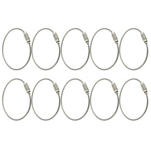 10 anneaux porte-clés en acier inoxydable avec fermeture à vis. Anneaux porte-clés en forme de câble