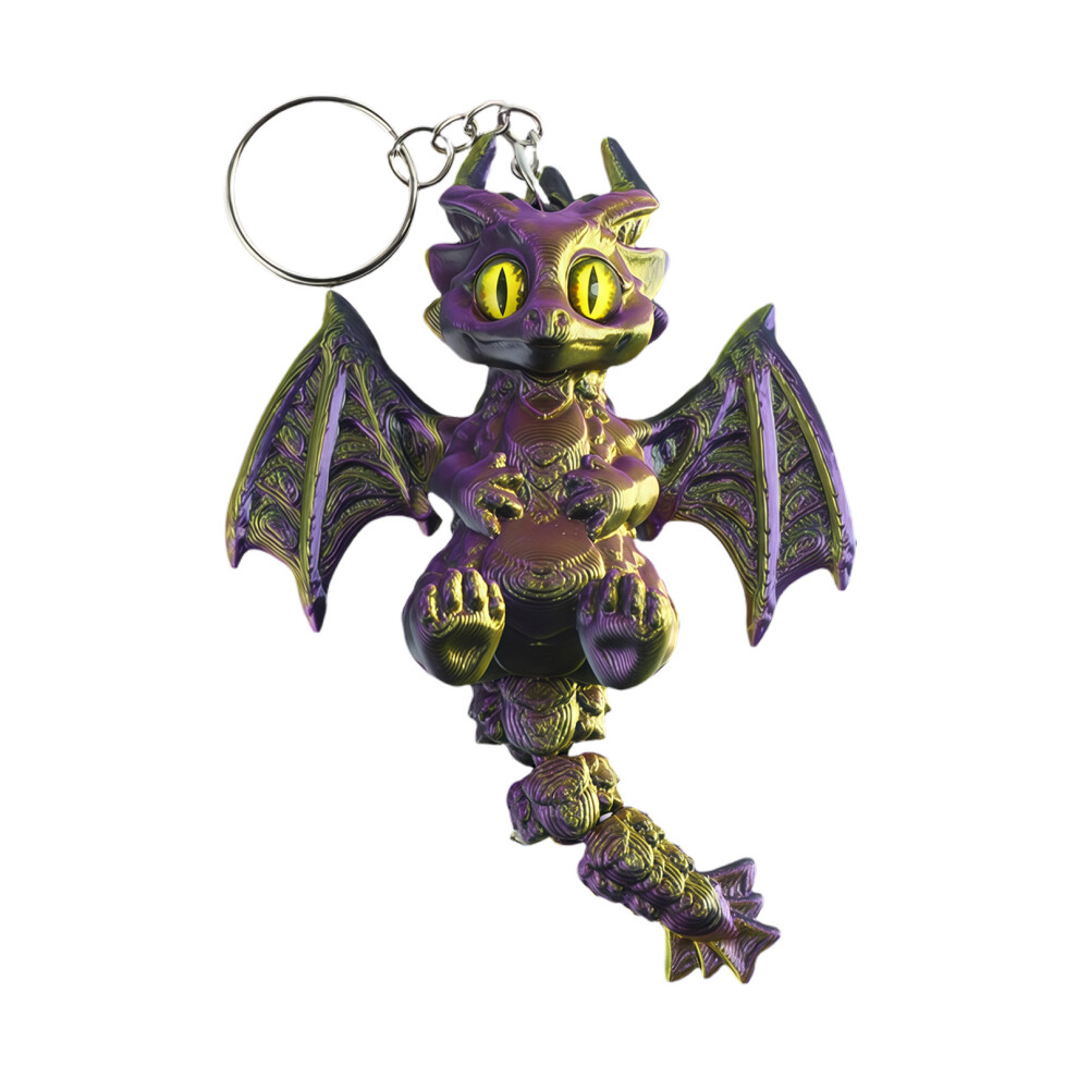 Creative 3D Printed Western Dragon Keychain-P Gold And Black 7755001190979