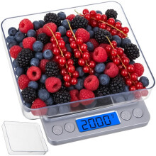 Präzisions-LCD-Küchenwaage 2 kg mit 2 Schüsseln