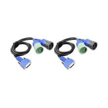 2X LKW-Y-Kabel PN 493148 6-Poliger + 9-Poliger Deutsch-Adapter für Nexiq USB Link Truck Fault Detector Tool