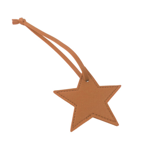 Læderstjerne-bagagemærkevedhæng – 17x8cm