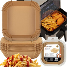 Air Fryer Paper Inserts, 100 Pcs, 16x16 cm, Silicone Coated