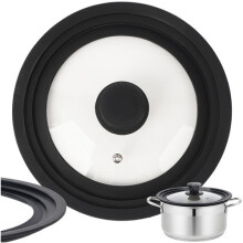 Universal 3-in-1 Silicone-Glass Lid for Pots 18/20/22cm