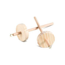 2-teiliges DIY-Spinnrad aus Holz mit Handspindel und Oberwirtel für Anfänger im Nähen