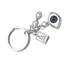Handgemaakte sleutelhouder oogbol hanger sleutelhanger aanwezig