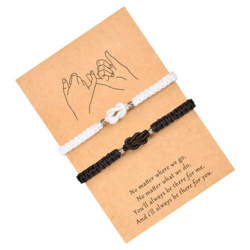 Adjustable Braided Love Knot Bracelet For Couples Romantics-A03