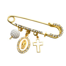 Broche Crucifix creuse accrocheuse en alliage de Zinc,-1