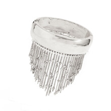Stijlvolle geometrische franje armband stapelbare arm-zilver