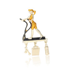 Exquise Drip Oil Art Alloy Corsage Pin Sportieve vrouw Detail