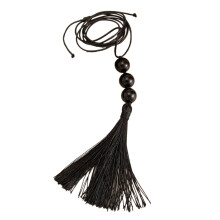 Trendy Long Bead Pendant Necklace Crafted From Resin And Cord-A