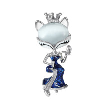 Mooie metallic vossenpin met gesimuleerde parels Verfraai-Blauw