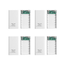 4X 18650 Akku Power Bank Box 5V 2.1A LCD Display 20000MAh Power Board für 6X18650 Akku DIY Powerbank Case (Weiß)