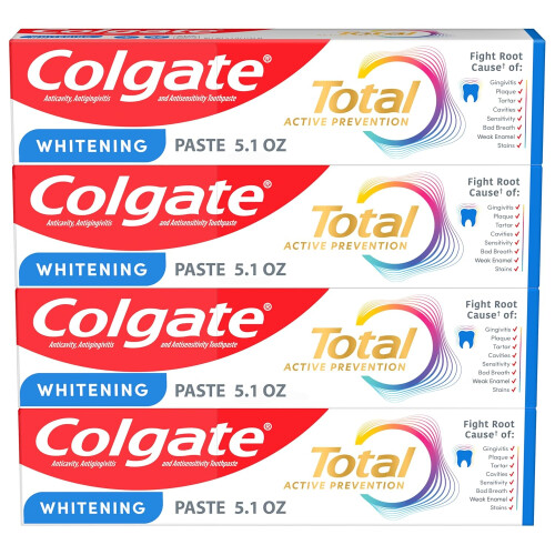 Colgate Colgate Total Whitening Toothpaste, 5.1oz, 4 Pack