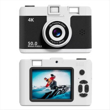 4K Digitalkamera Retro Dual Lens CCD Sofortbildkamera Schwarz