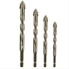 4-teiliges Set exzentrischer Vierzahn-Sägezahnbohrer. hochharte. schrägkopfige Exzenterbohrer. 6 mm + 8 mm + 10 mm + 12 mm