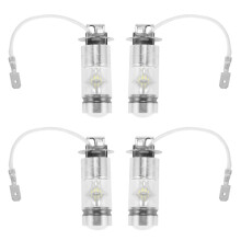 Lot de 4 ampoules LED blanches 6000K H3 100W 2323 pour feux antibrouillard et feux de jour (DRL) de