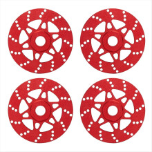 4 Stück Whirlwind Bremsscheiben-Rad-Sechskantnaben 17 mm für Arrma 1/7 Infraction Limitless Felony 1/8 RC Upgrade-Teile Rot